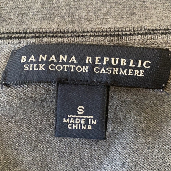 Class Gray Silk Cotton Cashmere Banana Republic Long Sleeve Sweater - Picture 5 of 6